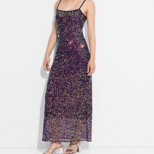 WILD FABLE M Sequin Spaghetti Strap Dress